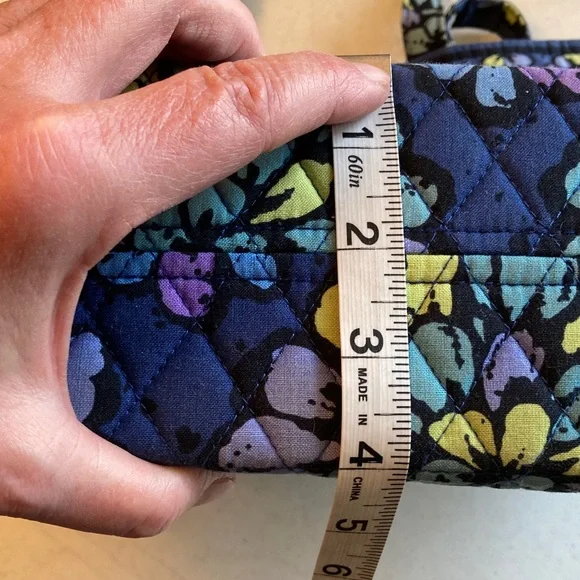 Vera Bradley Navy Quilted Floral Shoulder Tote - Picture 8 of 8